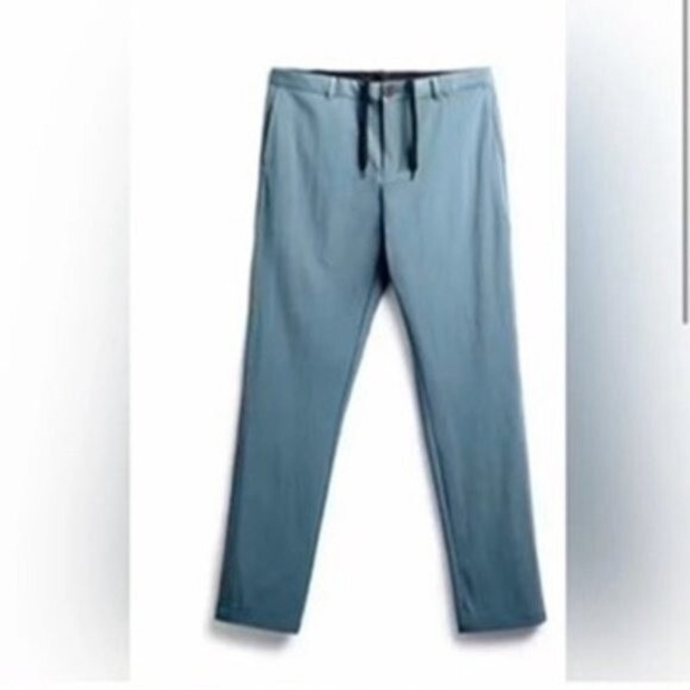 Ministry of Supply Pace Tapered‎ Stretch Chino Pants Stormy Weather Mens 34 Tall